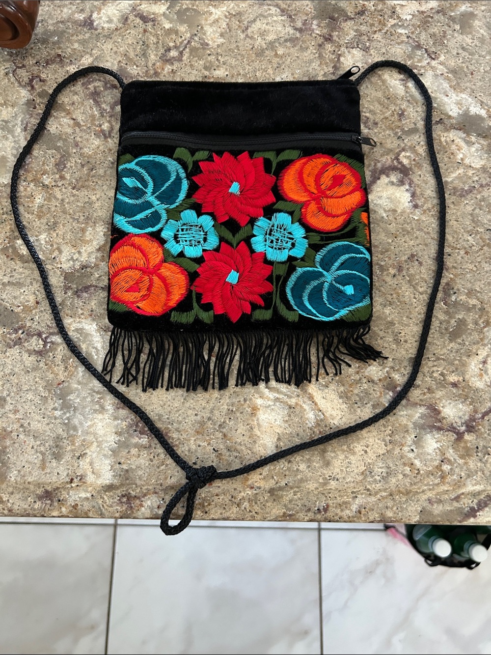 Little bag with zipper on top